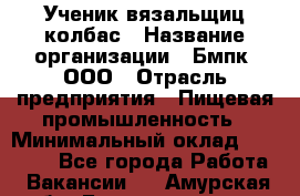 Ученик вязальщиц колбас › Название организации ­ Бмпк, ООО › Отрасль предприятия ­ Пищевая промышленность › Минимальный оклад ­ 18 000 - Все города Работа » Вакансии   . Амурская обл.,Благовещенск г.